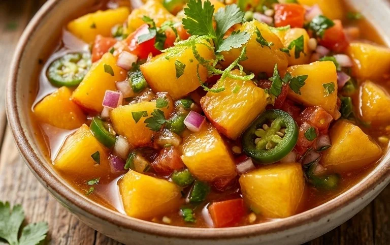 Sweet & Spicy Peach Salsa Canning Recipe