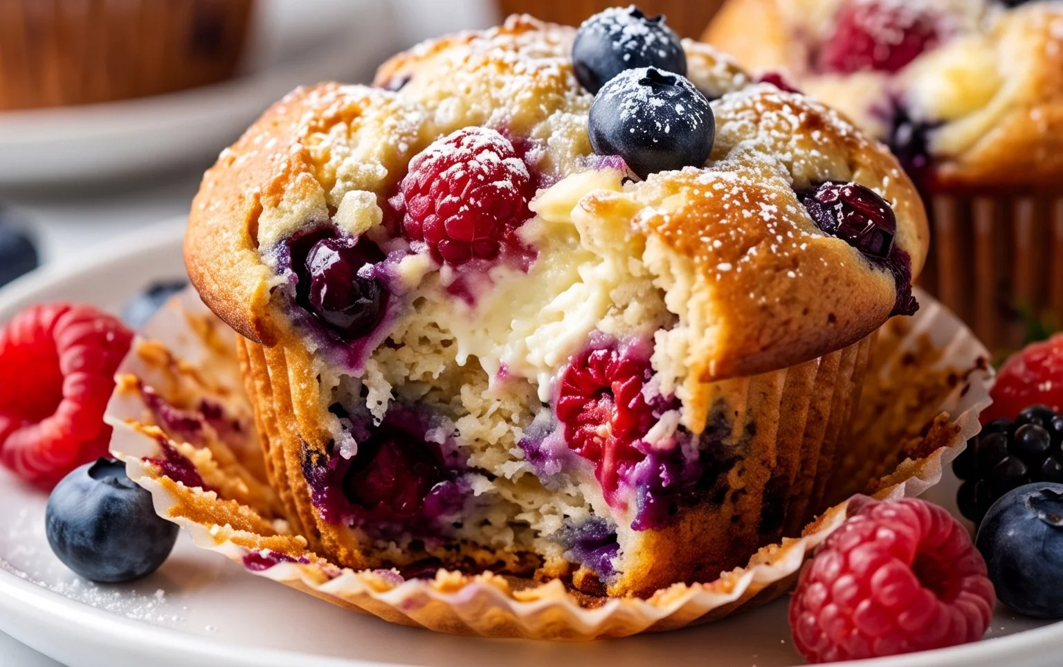 Berry Cream Cheese Muffins