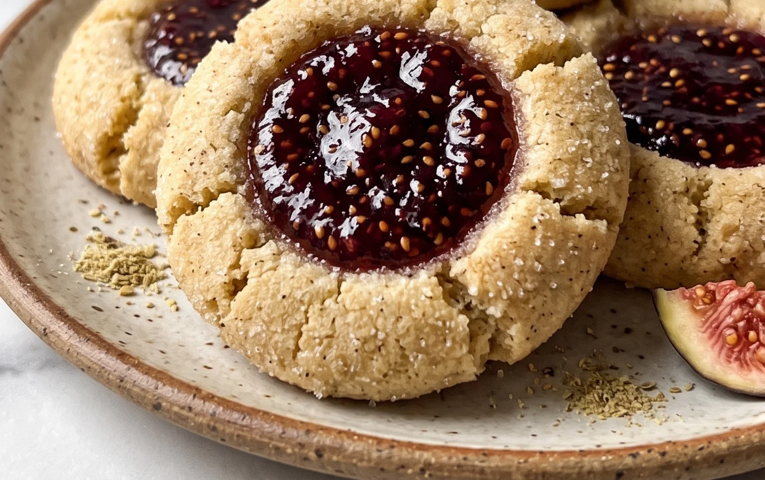 Cardamom Fig Thumbprint Cookies