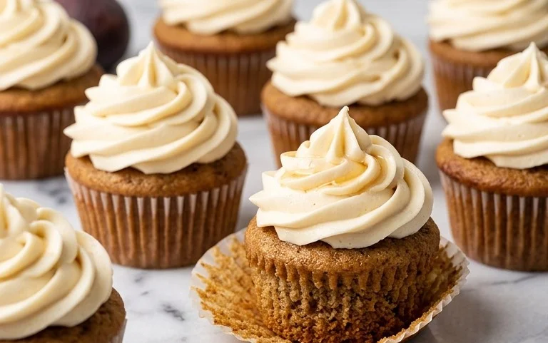 Fig Cupcakes with Honey Cream Cheese Frosting