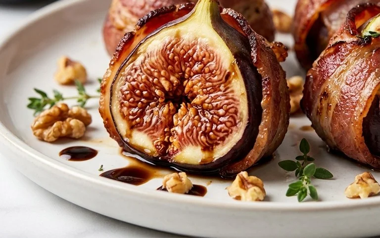 Beef Bacon Wrapped Stuffed Figs