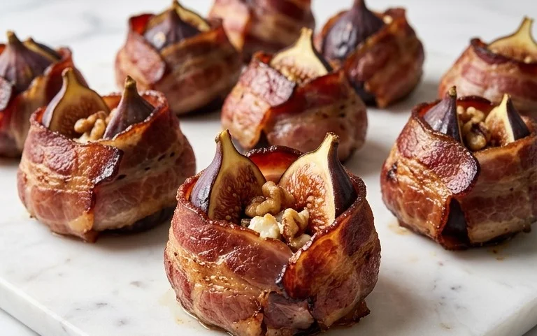 Beef Bacon Wrapped Stuffed Figs