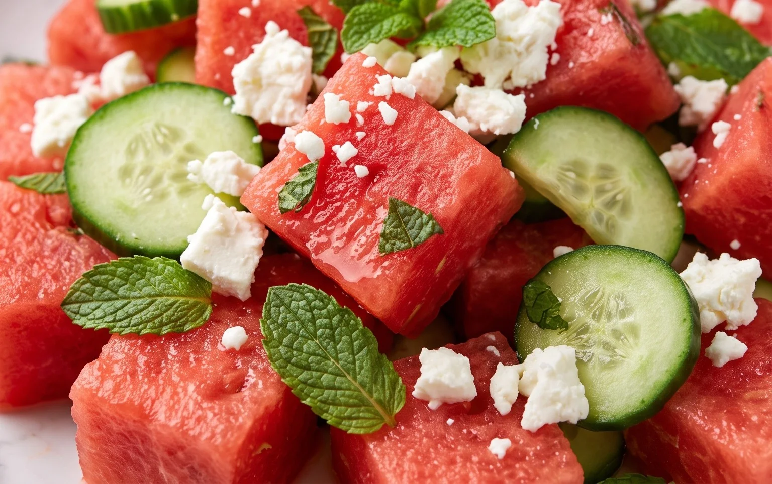 Watermelon Salad with Cucumber and Feta