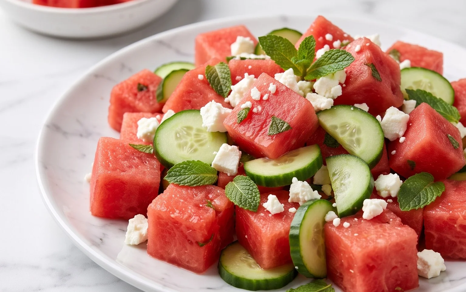 Watermelon Salad with Cucumber and Feta